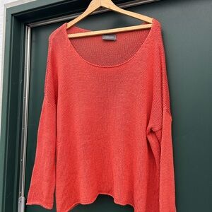 Wooden Ships Coral Scoop Neck Sweater